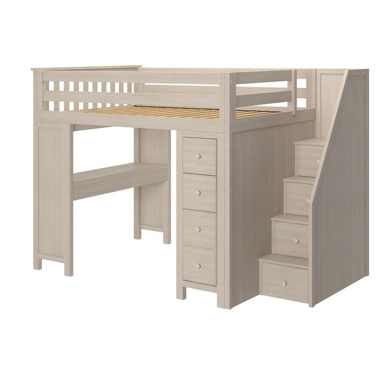 Monserrat Full Solid Wood Loft Bed with Bookcase by Three Posts™ Baby & Kids