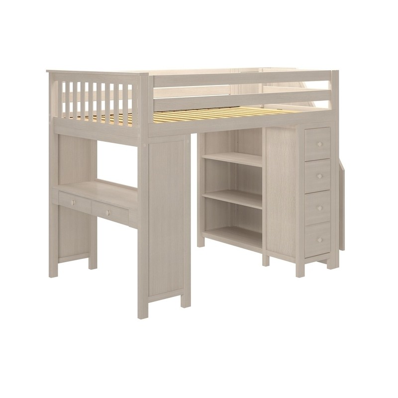 Monserrat Full Solid Wood Loft Bed with Bookcase by Three Posts™ Baby & Kids