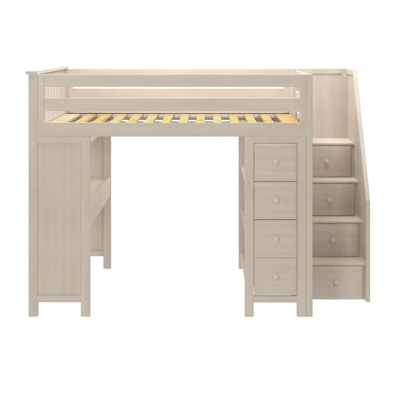 Monserrat Full Solid Wood Loft Bed with Bookcase by Three Posts™ Baby & Kids