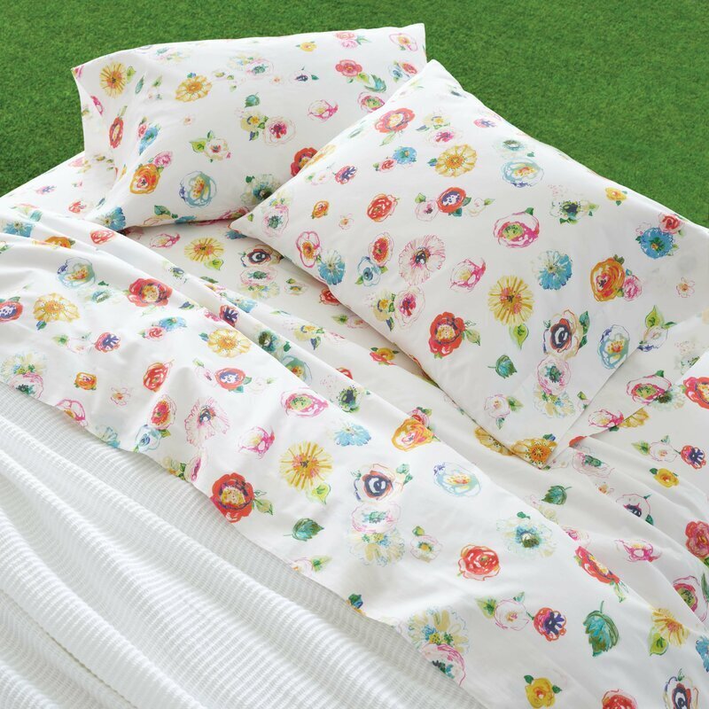Multi colored floral bed sheets
