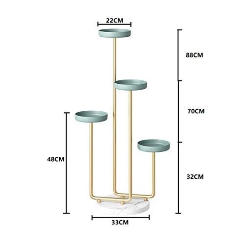 Multi-Tier Flower Potted Stand, Marble Base, Iron Flower Pot, European Indoor Corner Flower Shelf, Garden Plant Shelf Storage Rack, for Home Garden Yard Decor