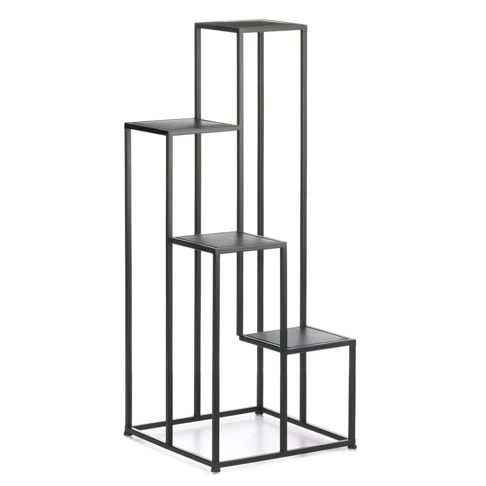 Multi tiered metal plant stand