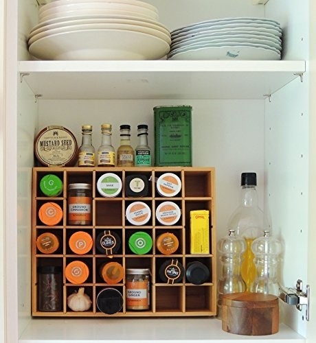 Multikeep Adjustable Shelf - Spice Rack, Floating Shelf, Figurine Shelf, Shadow Box or Drawer Organizer - for Wall Mount, Counter Top, Cabinet or Drawers - Bamboo Wood - Cookbook People