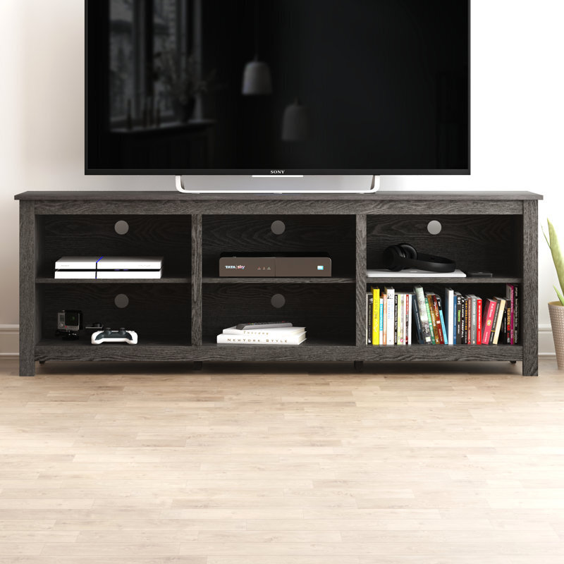 Narrow TV Stand with Cubbies