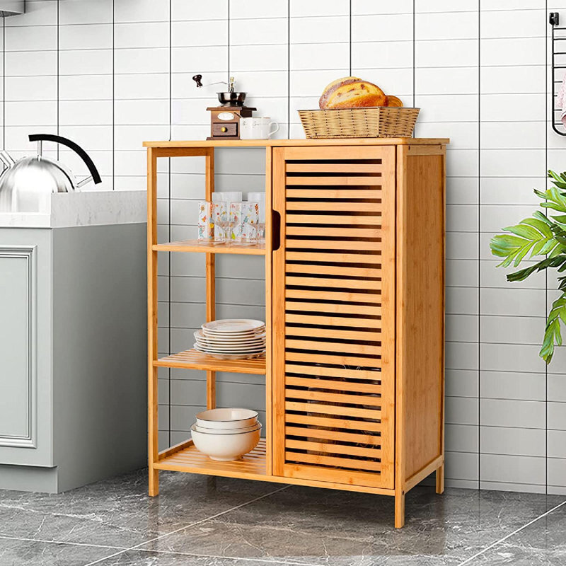 Natural Bamboo Vanity With Open Storage