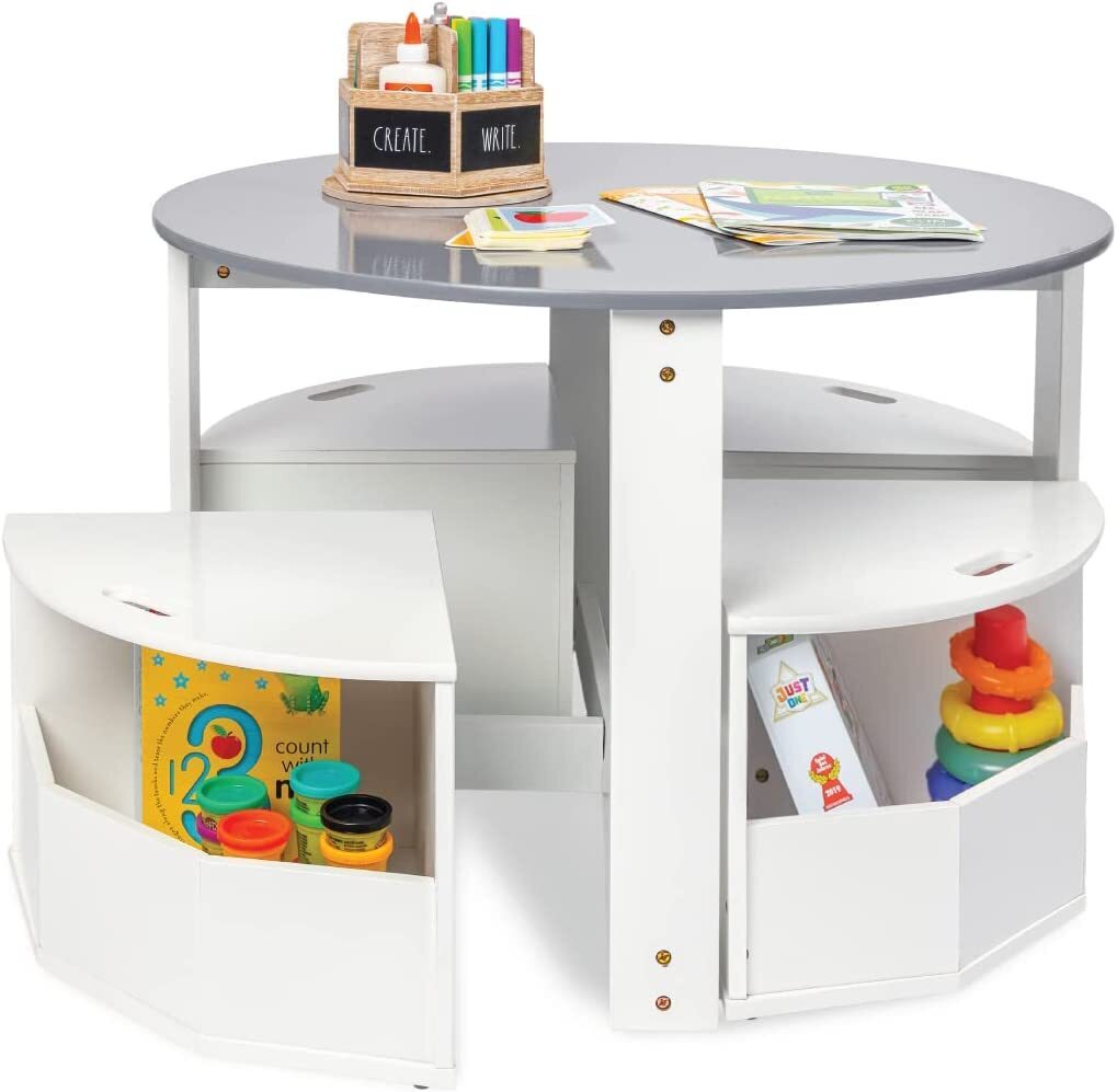 Nesting Kids Art Table With Storage Stools