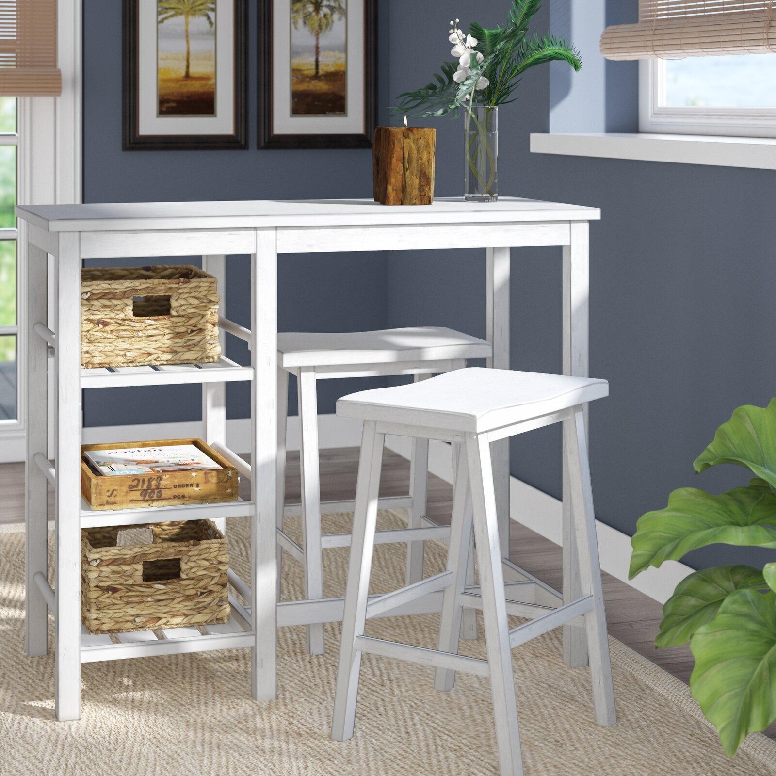 Neutral bar table with storage