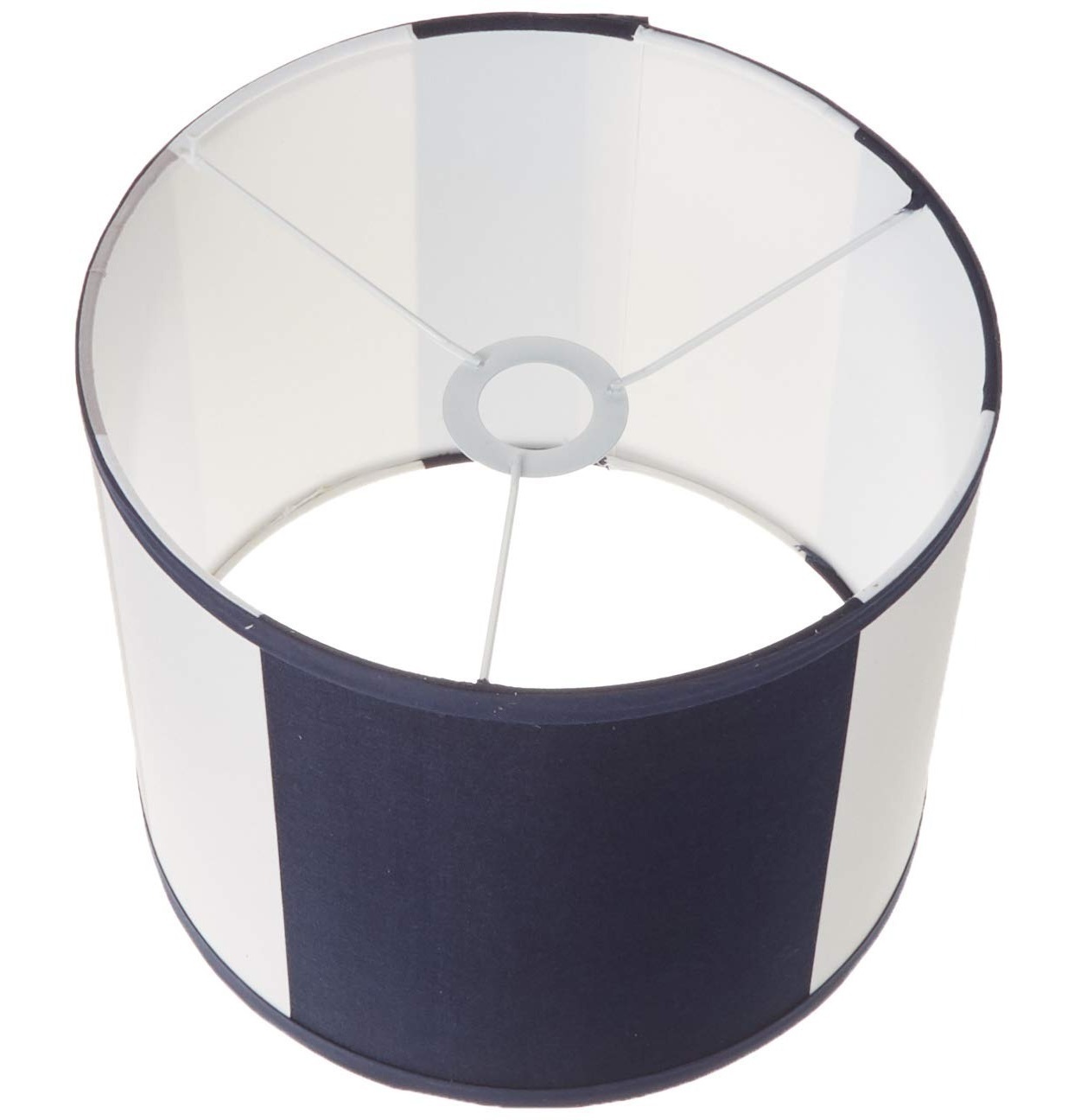 Neutral Vertical Striped Drum Lamp Shade