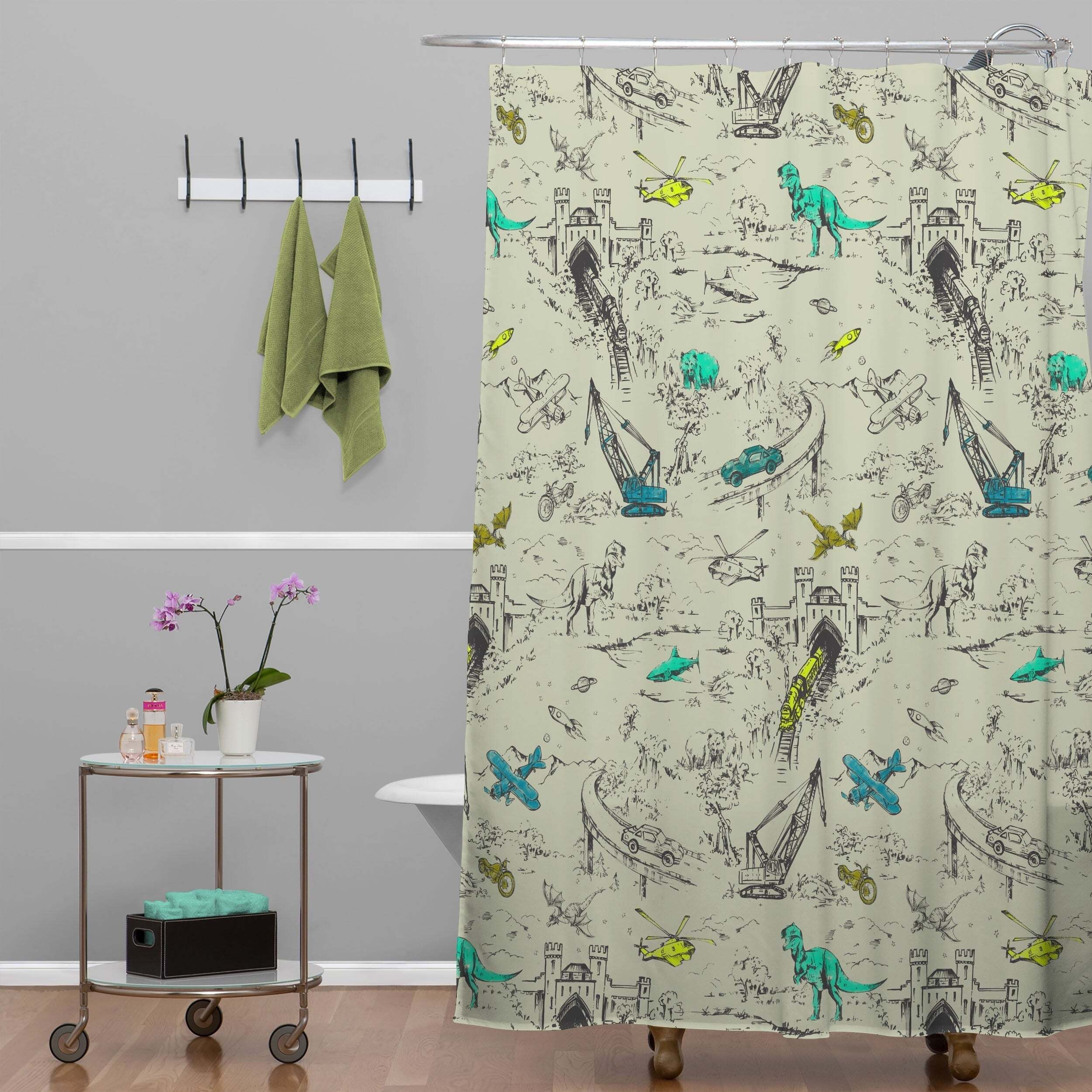 Novelty style Toile Shower Curtain