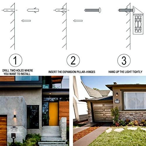 NUFR RGB House Numbers Solar Powered, Intelligent Remote Control, Seven Light Colors Can Be Adjusted, IP55 Waterproof, Solar House Numbers for Outside.