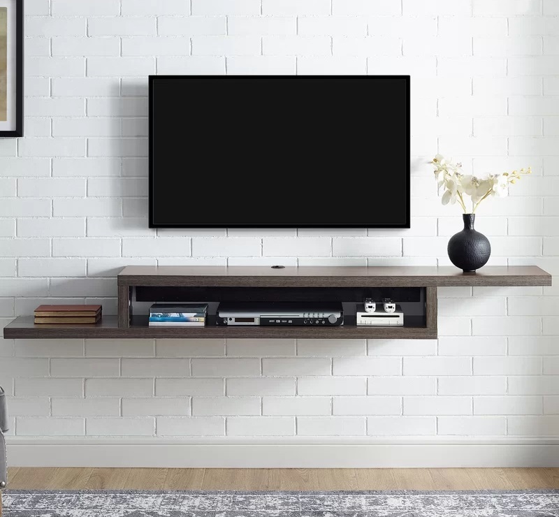 Offset Wall Mounted Media Cabinet