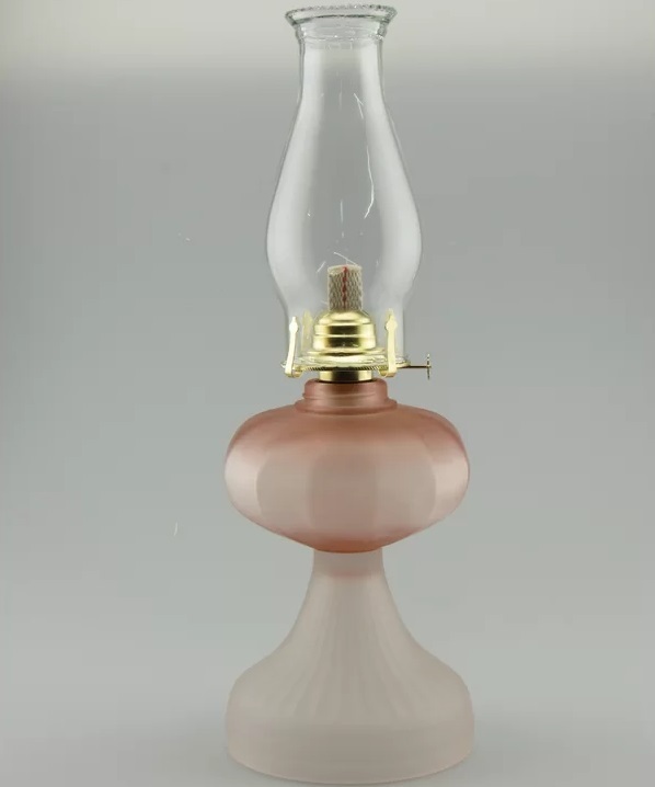 Old fashioned glass oil lamp