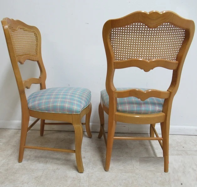 Open French Cane Back Dining Chairs