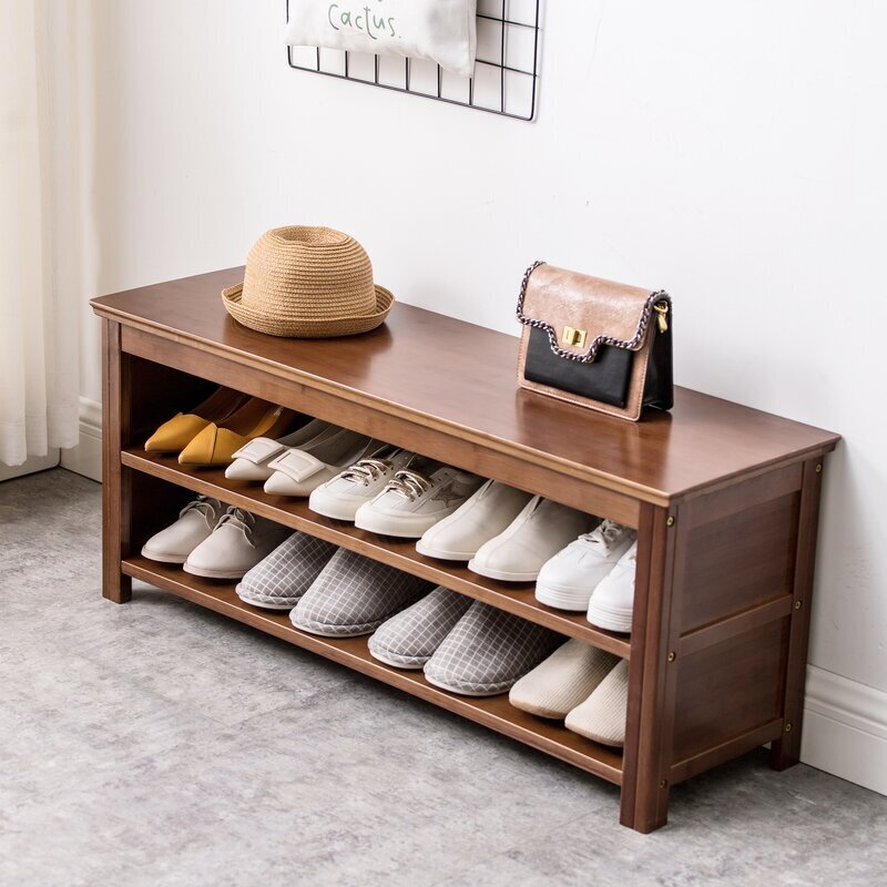 Open Wooden Shoe Cabinet