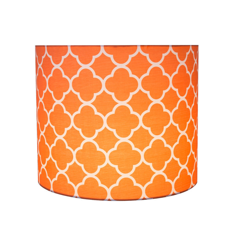 Orange Trellis Pattern Cylindrical Shade