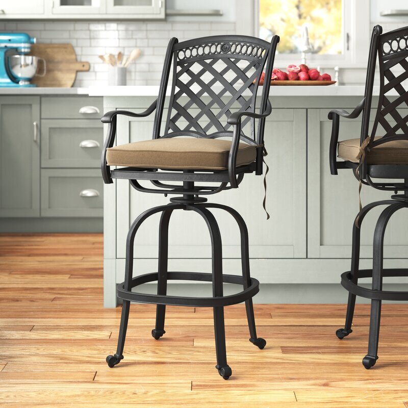 Ornate bar stools with square seats