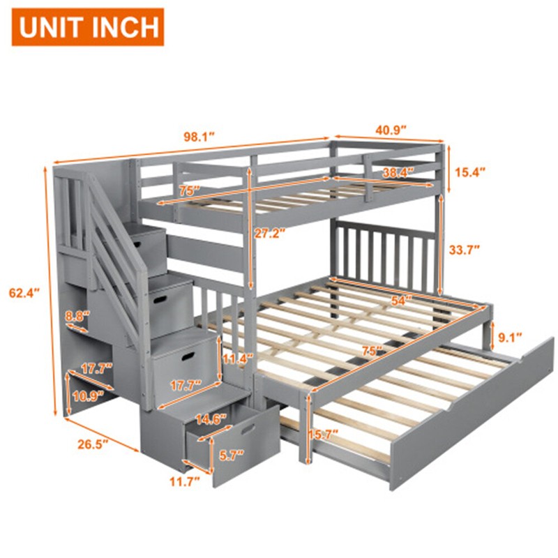 Osner Twin Over Twin 4 Drawer Standard Bunk Bed with Built-in-Desk by Isabelle & Max™
