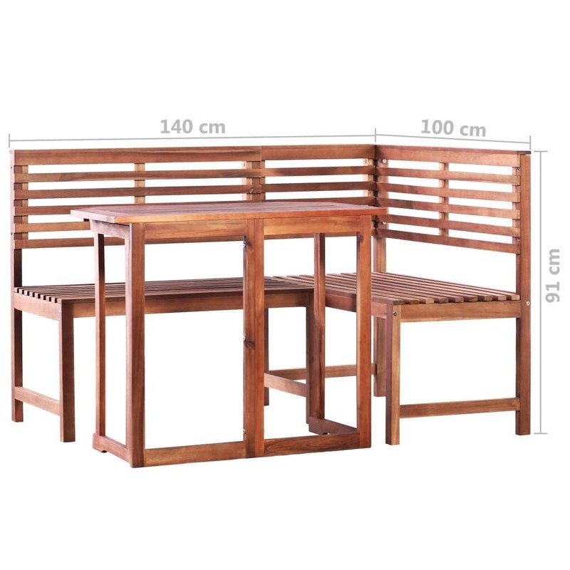 Oswaldo Solid Wood Breakfast Nook Dining Set