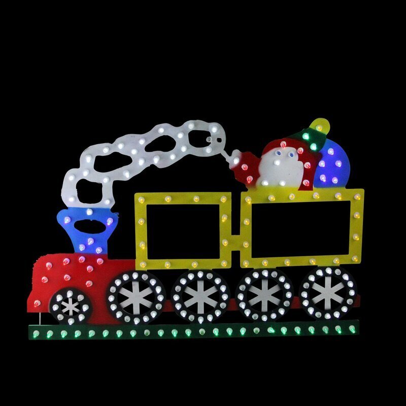 Outdoor lighted Christmas train decoration