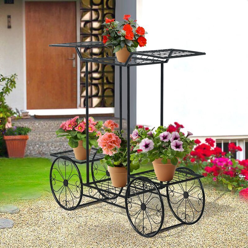 Outdoor metal plant stand