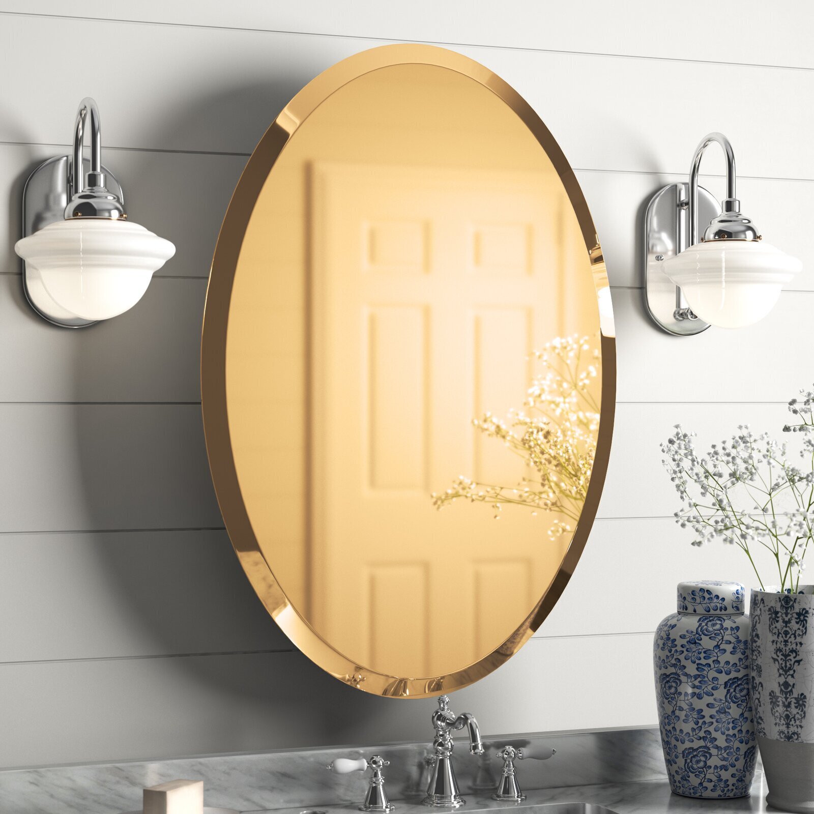 oval bathroom mirrors with storage