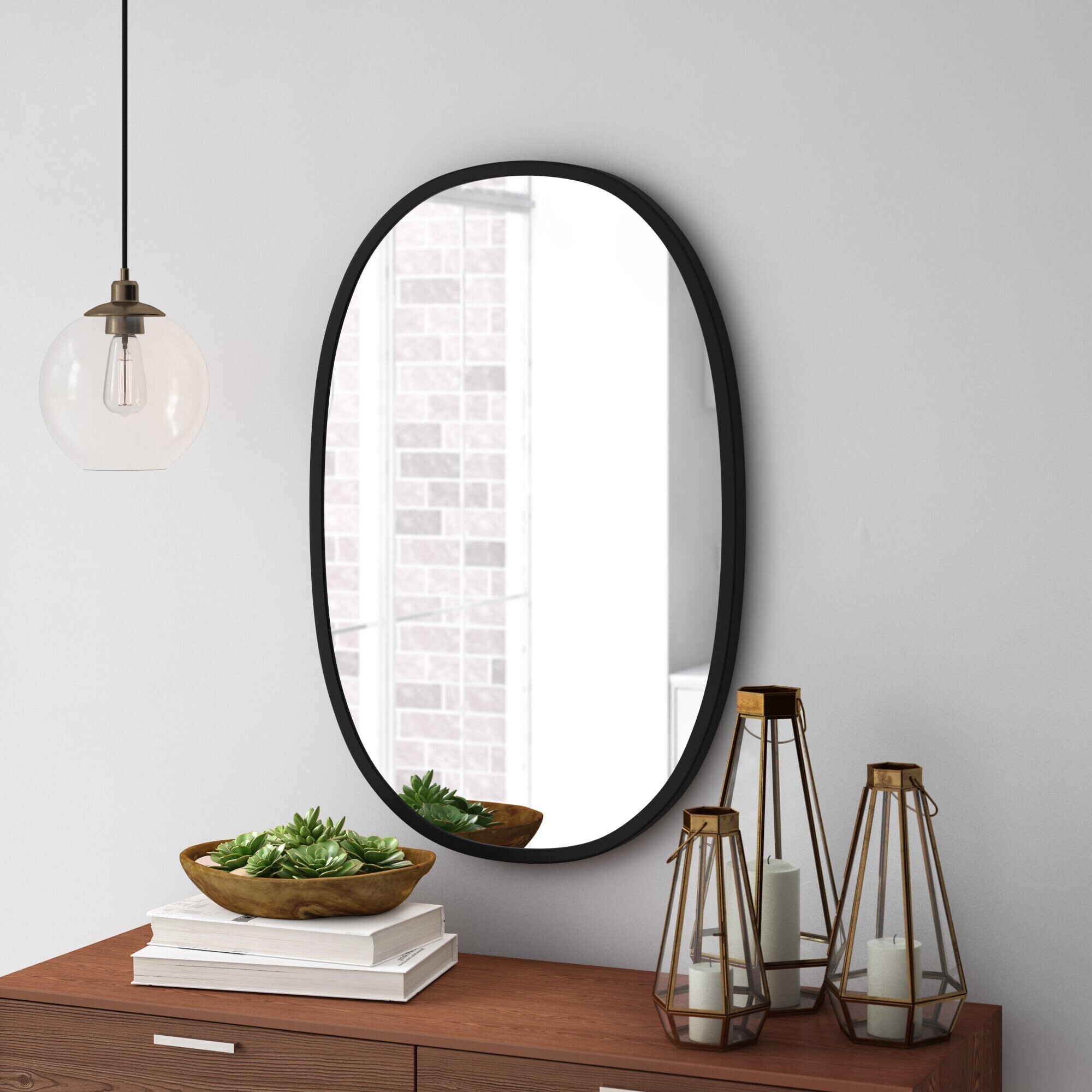 Oval Rubber Wall Mirror