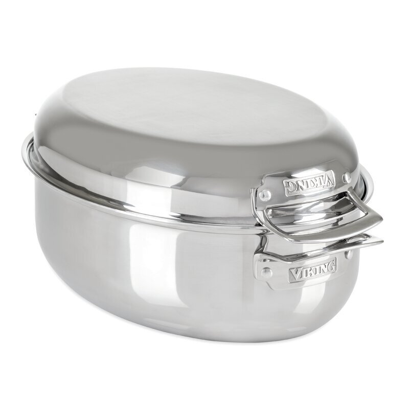 Oval Stainless Steel Roasting Pan with Lid