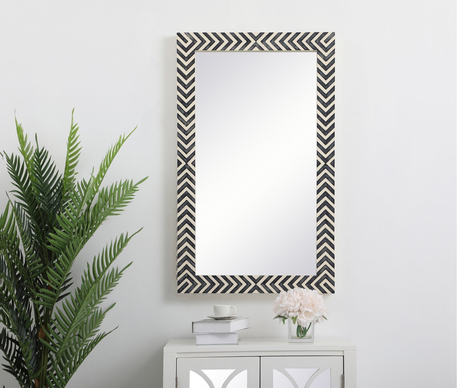 Oversized rectangular mirror as an accent