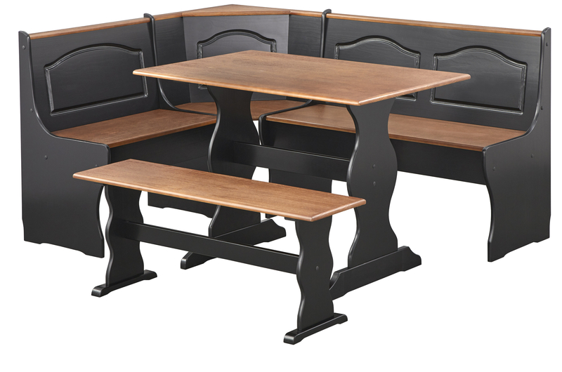 Padstow 5 - Person Pine Solid Wood Breakfast Nook Dining Set