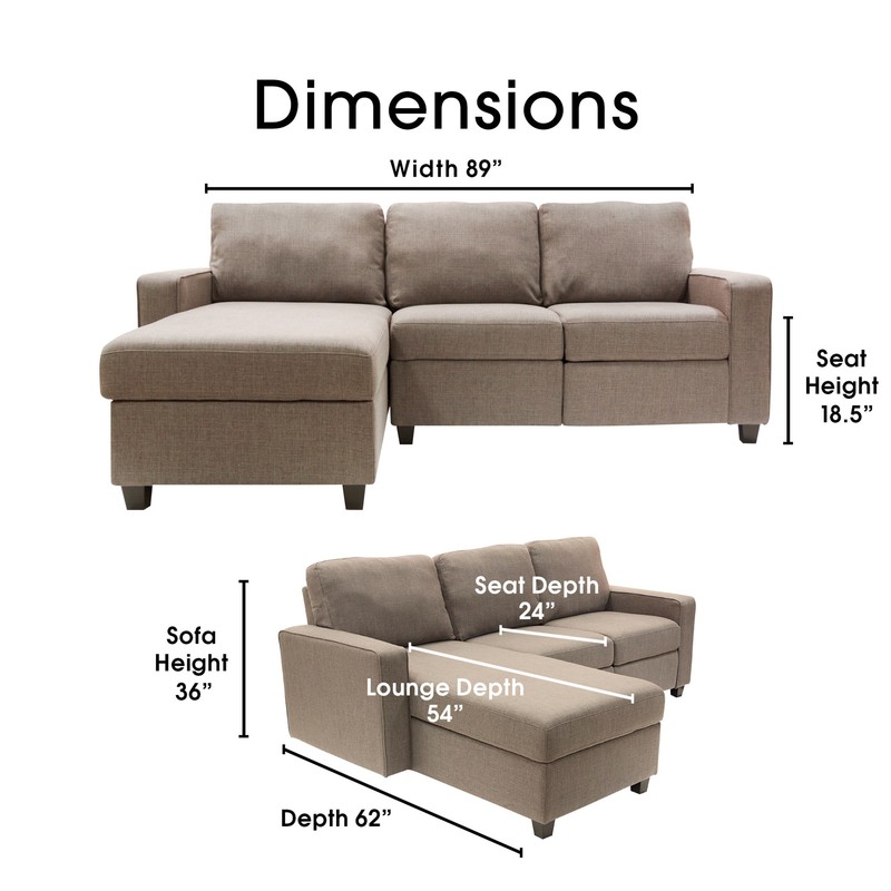 Palisades 89" Wide Reclining Sofa & Chaise