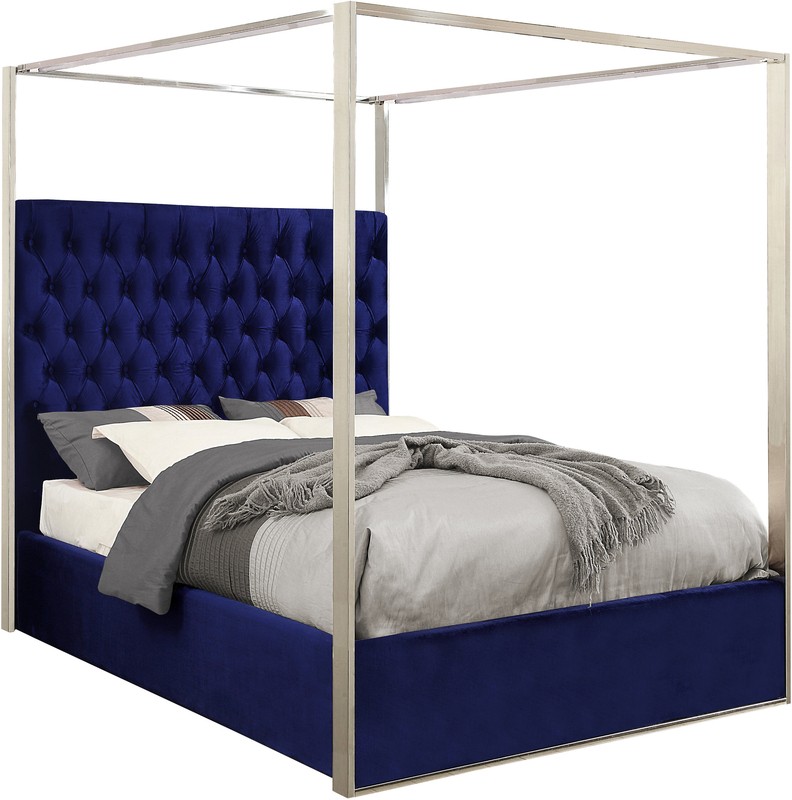 Pamala Tufted Upholstered Canopy Bed