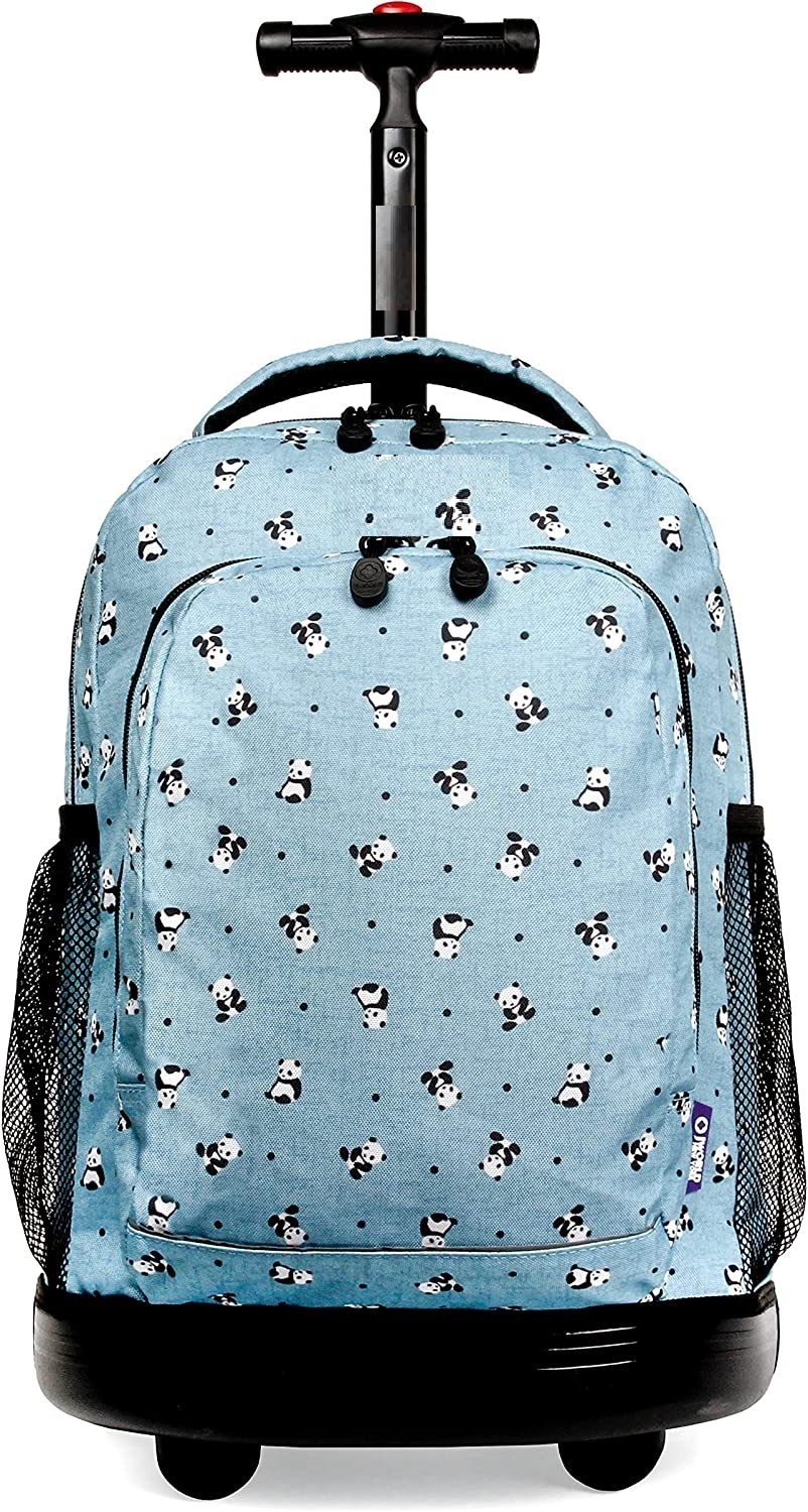 Panda Rolling Backpack for Girls