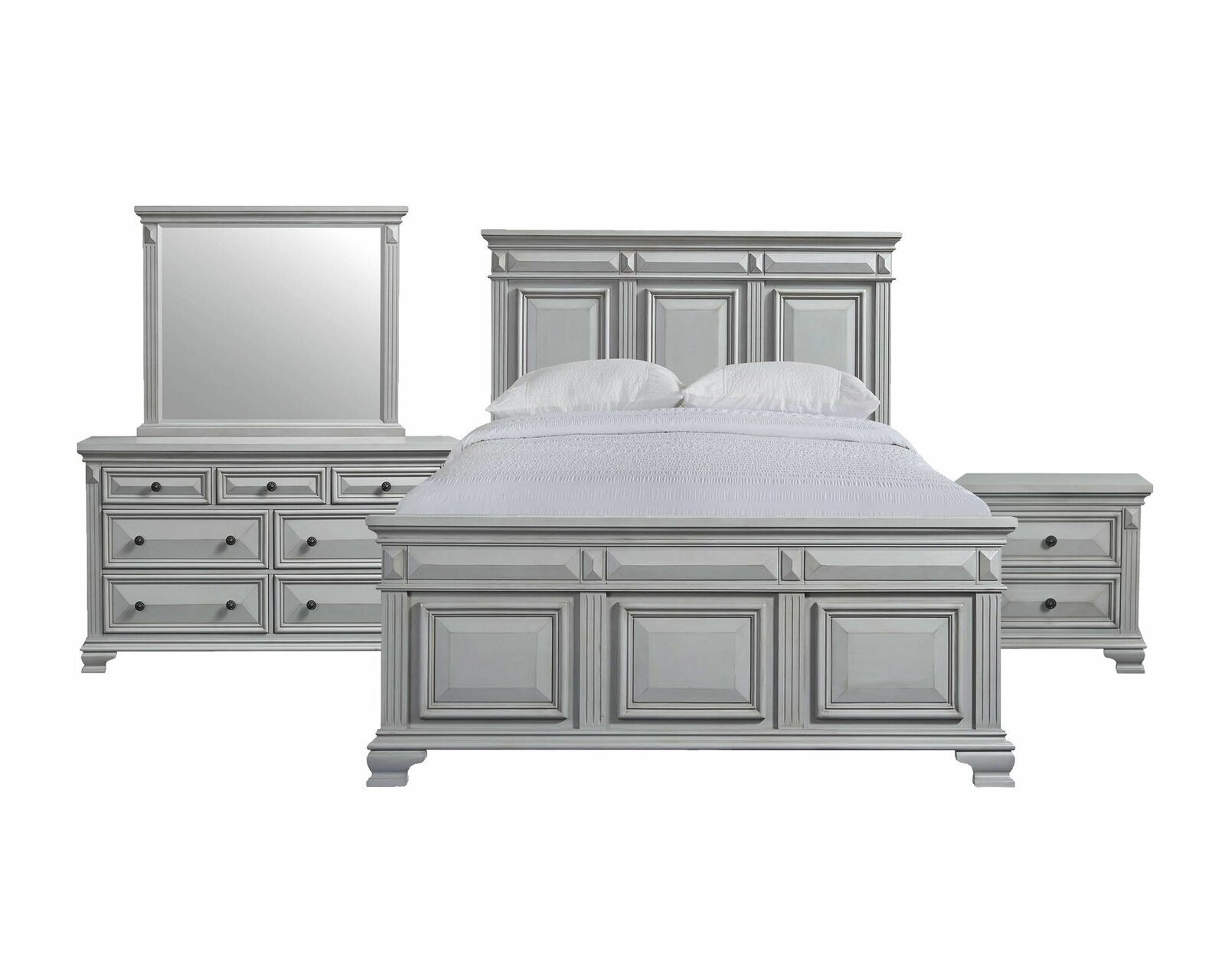 Paneled Gray Bedroom Furniture