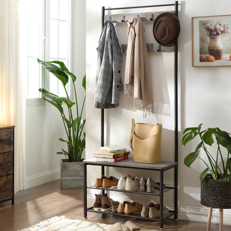 Parke 27.6'' Wide Hall Tree with Bench and Shoe Storage