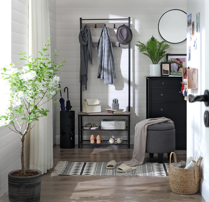 Parke 27.6'' Wide Hall Tree with Bench and Shoe Storage