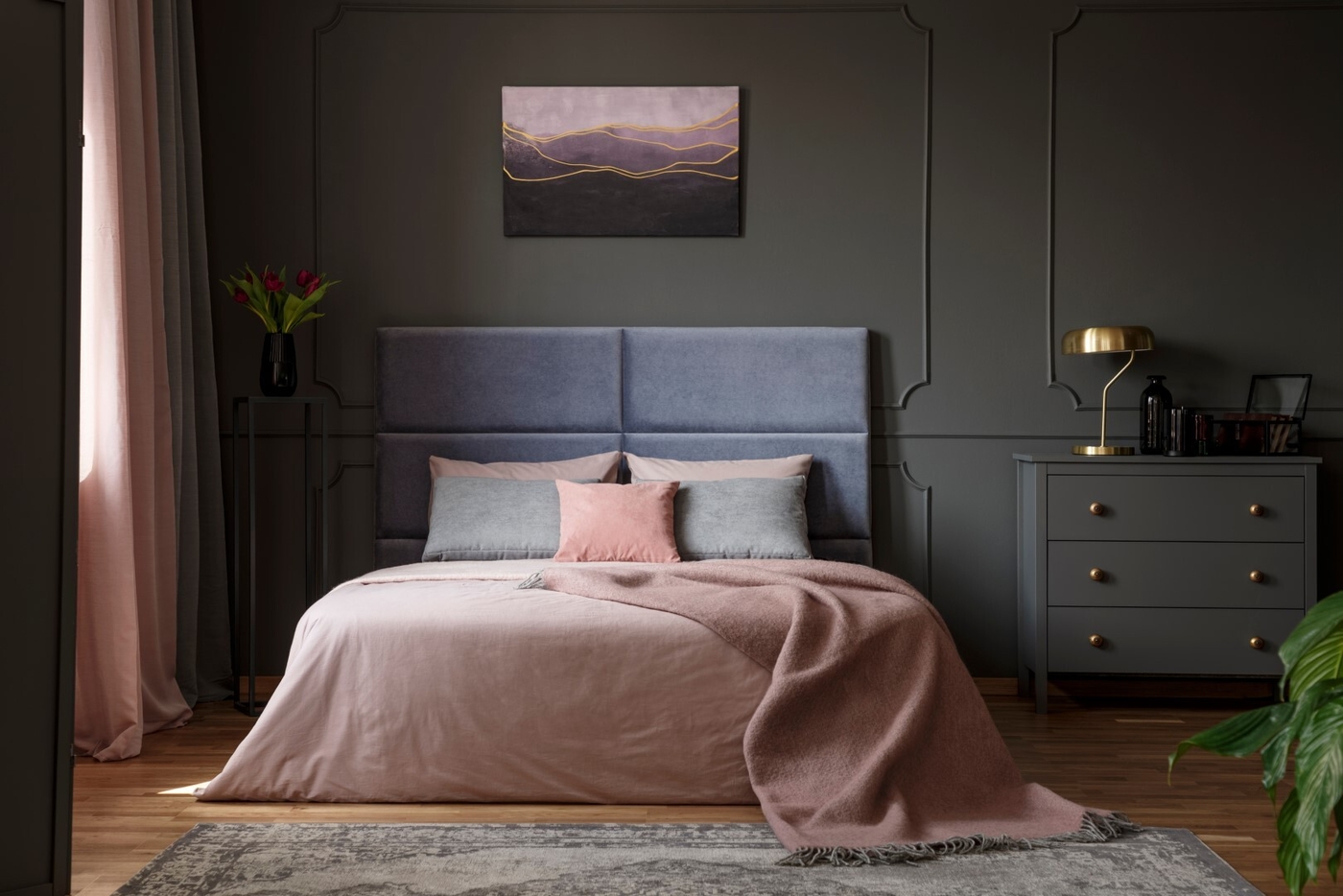 Charcoal and Grey Bedroom Colour Scheme