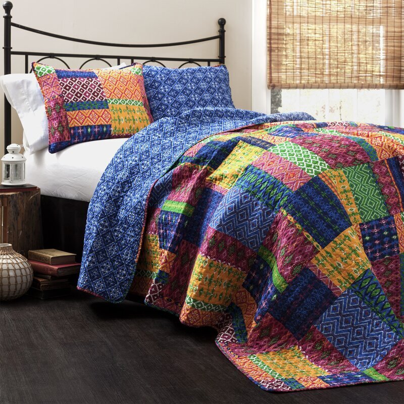 Patchwork quilt in eclectic style