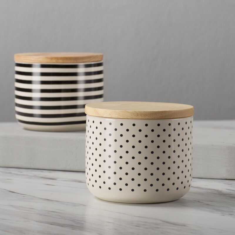 Patterned Flour Sugar Canisters