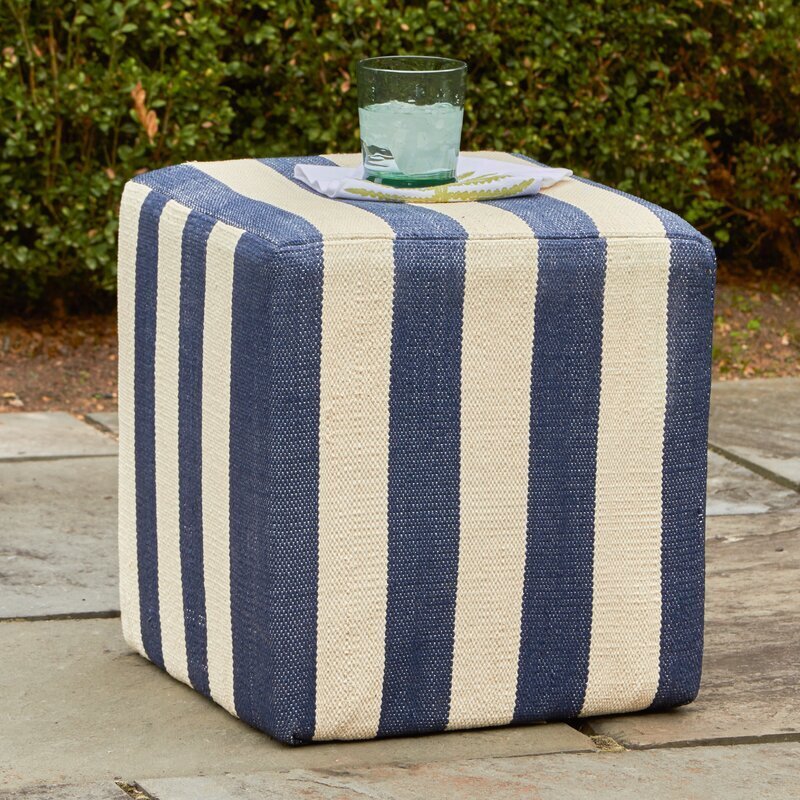 Patterned outdoor ottoman