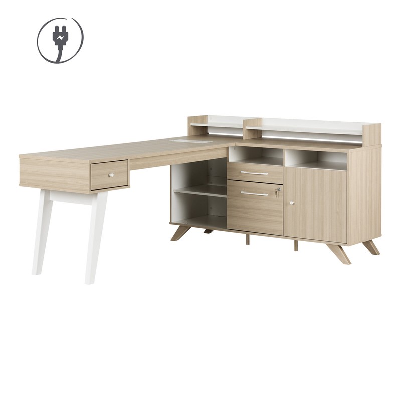 Peavler L-Shape Desk with Hutch with