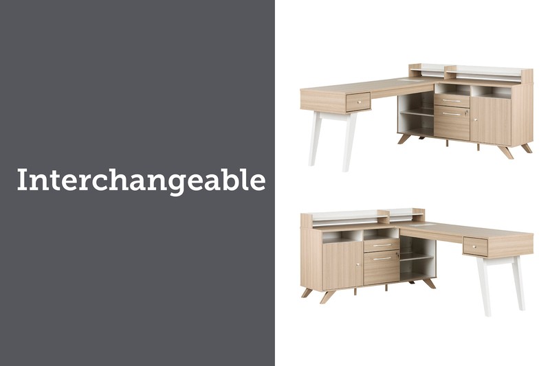 Peavler L-Shape Desk with Hutch with