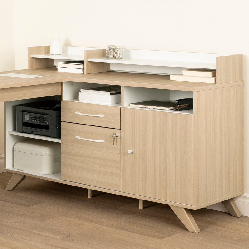 Peavler L-Shape Desk with Hutch with