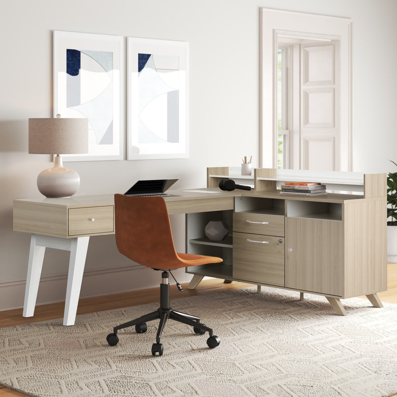 Peavler L-Shape Desk with Hutch with