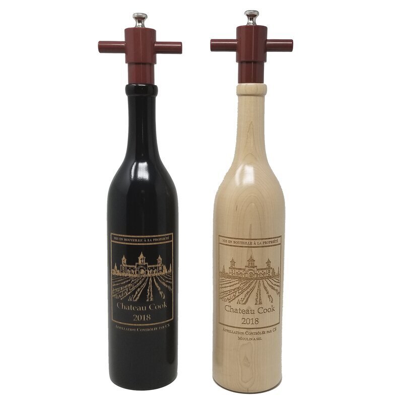 Personalized Wine Bottle Quirky Salt and Pepper Grinders 