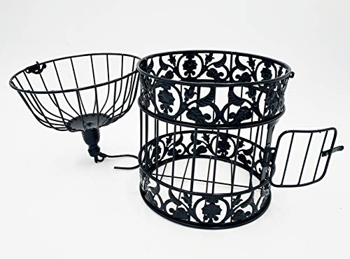 PET SHOW Round Birdcages Wedding Gift Cards Holder Metal Wall Hanging Bird Cage for Small Birds Party Indoor Ourdoor Decoration 10.6“ Black Pack of 1