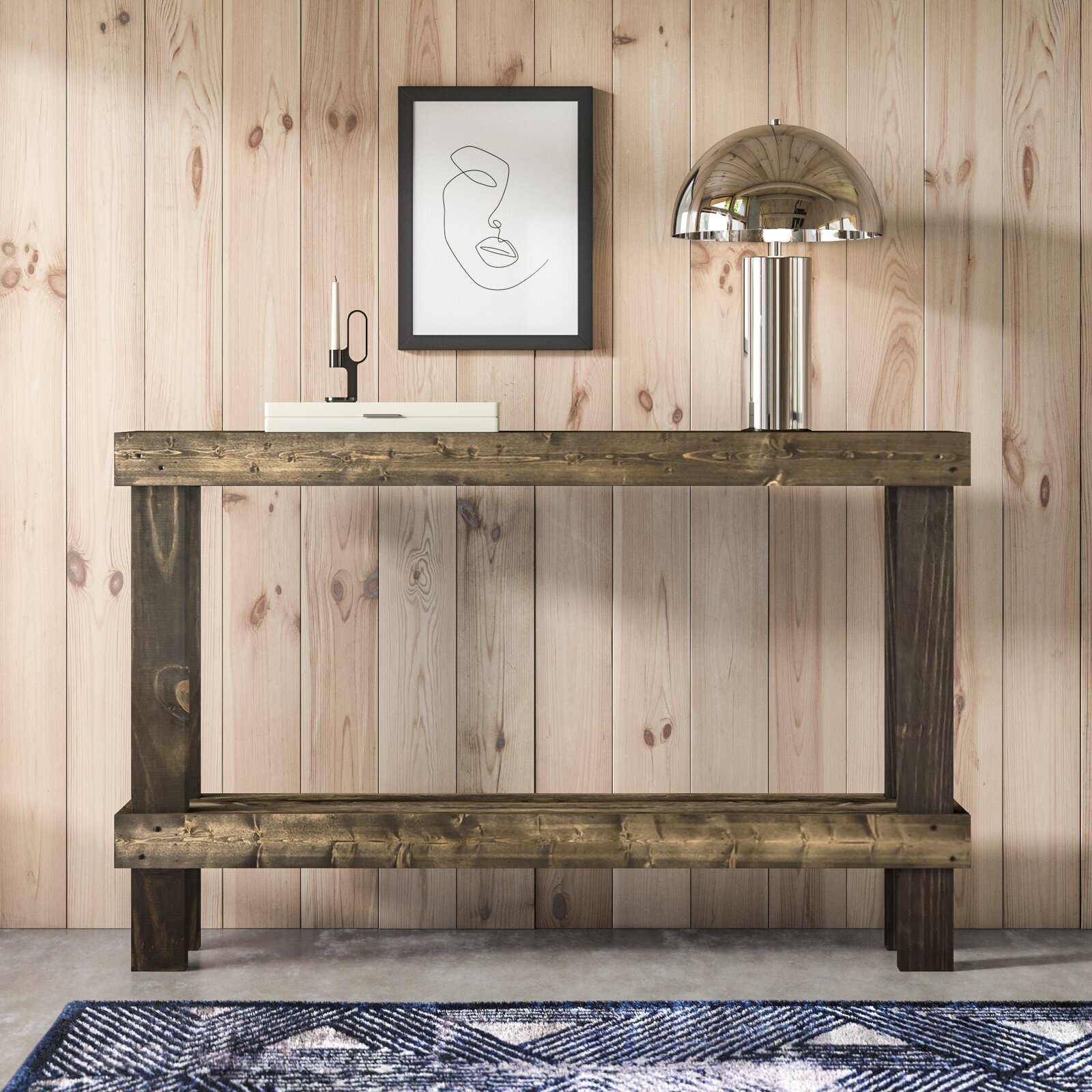 Pine Wood Console Table
