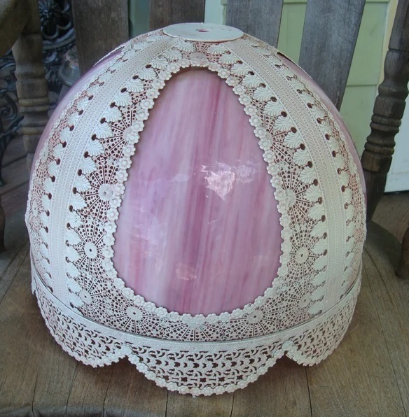 Pink Glass Globe Lamp