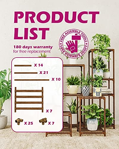 Plant Stands Indoor Outdoor Corner Shelf Plant Shelves Indoor Plant Holder for Living 7-Tier Corner Stands Room Outdoor Plant Rack Indoor Multiple Plants Patio Balcony Garden