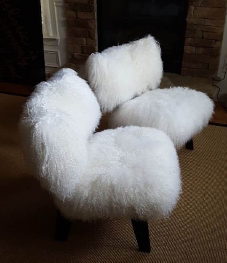Plush and Unique White Furry Chair