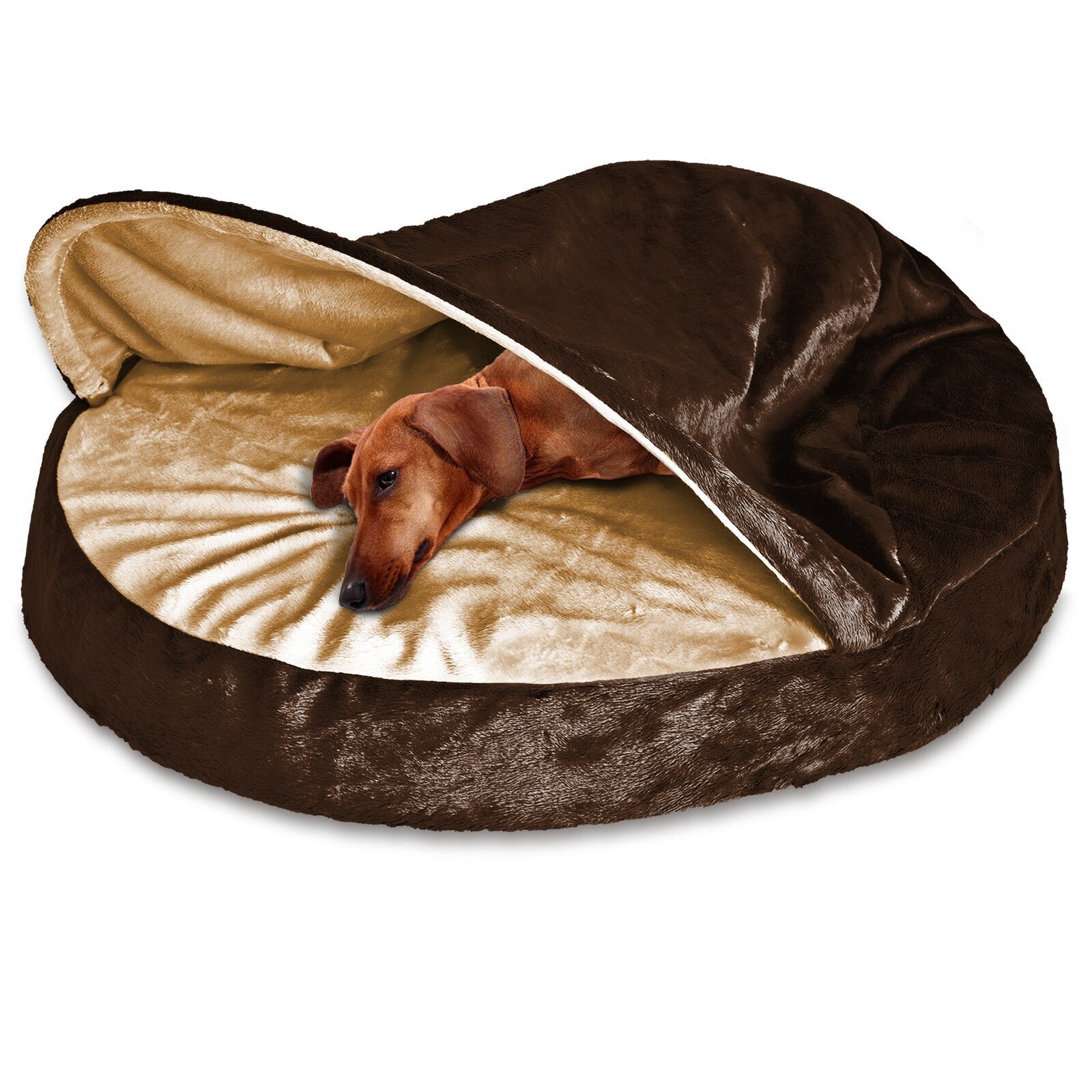 Plush Dog Bed with Hood